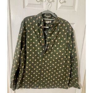 Duluth Trading Untucked Shirt Mens XL Hiking Camping Moscow Mule Print Long Slv